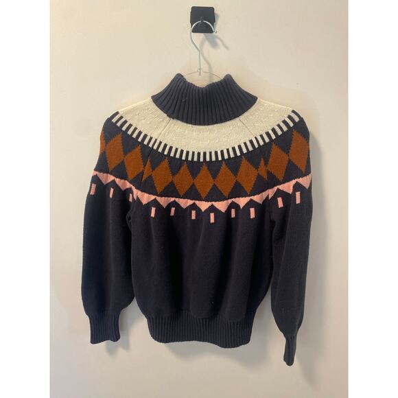 Free Assembly Womens Fair Isle Sweater Turtleneck-Size L - Picture 3 of 8